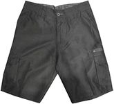 Burnside Men's Traveler 11" Inseam Microfiber Cargo Shorts - Black, 34