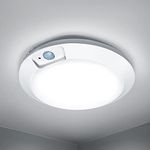 RAWNICE Motion Sensor Ceiling Light,Battery Operated Sensor Light Indoor,6.5'' Wireless LED Lights for Shed Loft Porch Toilet Garage Stair Hallway Cupboard Cool Light 210LM