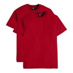 Hanes Men's Nano Premium Cotton T-Shirt Pack of 2, Deep Red, Large