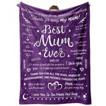 Niyewsor Mum Gifts, Blanket Gifts for Mum from Daughter Son, Mum Birthday Gifts, Presents for Mum Mummy on Valentine's Mothers Day Christmas, Best Mum Ever Fluffy Blanket 50 x 60 IN