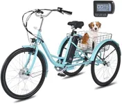 Viribus Electric Tricycle for Adults, Electric Trike 250W with 36V 13Ah Battery, 3 Wheel Electric Bike for Women Seniors Men, Motorized Adult Tricycle 330lb. 26 in E Trikes Azure Sky