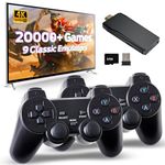 Retro Game Console, Wireless Retro Game Console, Plug & Play Video TV Game with 20000+ Built-in Games, 4K HDMI Output, and 2.4GHz Wireless Controller, 9 Classic Emulators(64GB)