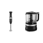 KitchenAid Variable Speed Corded Hand Blender KHBV53BM + KitchenAid KFC3516BM 3.5 Cup Mini Food Processor