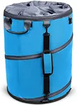 BIRDROCK HOME Collapsible Lawn and Leaf Waste Bag with Lid - 30 Gallon - Heavy Duty Reusable Camping Trash Can - Hardshell Bottom for Yard Debris, Garage Storage - Portable Garden Bin - Blue