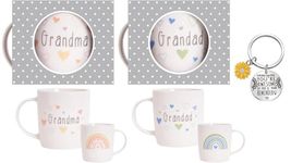 OM Supplies Grandma and Grandad Mugs Coffee Mugs for Best Grandparents, Grandma Grandad Gifts from Grandson, Granddaughter, Grandchildren, Christmas, Anniversary Day Presents, Mothers Fathers Cups Set