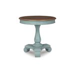 Signature Design by Ashley Accent Table, Wood, Blue & Brown, 26 in x 26 in x 25.75 in