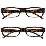 The Reading Glasses Company Brown Tortoiseshell Lightweight Comfortable Readers Value 2 Pack Designer Style Mens Womens UVR2PK032BR +2.50