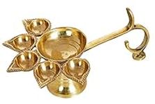 Brass 6" Panchmukhi Deepak Aarti Oi