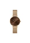 Daniel Wellington Petite Melrose Watch, Rose Gold Mesh Bracelet (Rose Gold/Brown, 28mm)