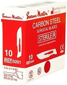 Swann-Morton #10 Sterile Surgical Blades, Carbon Steel [individually packed, box of 100]