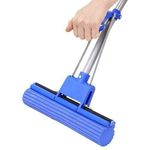 ANAJI PVA Sponge Mop for Floor Cleaning, Stainless Steel Butterfly mop for Cleaning Floor, Sponge Mop Stick for Bathroom Cleaning