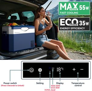 BINGI 30L Portable Car Fridge Freezer – Dual Power, Adjustable Temp, Camping