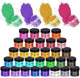 Mica Powder for Epoxy Resin Dye, 30 Color Pigment Powder for Slime Soap Bath Bombs Candle Making Colorant, Cosmetic Pearl Powder for Nails Decor, Makeup, DIY Craft Supplies with Spoons(0.35oz/Jars)