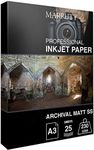 Marrutt 230gsm Archival Matt Single Sided Inkjet Photo Paper: A3-25 Sheets