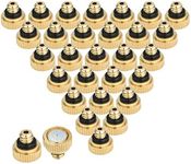 KUWAN 30pcs Brass Misting Nozzles for Cooling System 0.012" (0.3 mm) 10/24 UNC Garden (30 PCS)