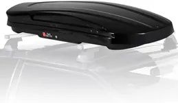 69 Inch Rooftop Cargo Box Carrier, 17 Cubic Ft. Hard Shell Roof Rack Cargo Carrier with Security Keys, 165 Lbs Capacity Waterproof Rooftop Storage Box, Dual Side Opening