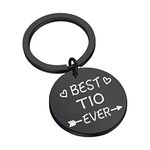 CENWA Tio Gifts Best Tio Ever Keychain Spanish Uncle Gift Best Uncle Ever Gift Father’s Day Gift For Him (best tio black K)