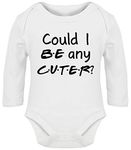 Hippowarehouse Could I BE any CUTER? baby vest bodysuit (long sleeve) boys girls White