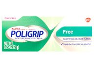 (5 Pack) Super Poligrip Denture Adhesive Cream - Strong, All-Day Hold - Zinc Free - No Artificial Flavors or Colors - 0.75 oz. ea.