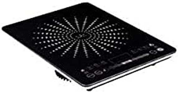 Jata VIN145 Placa de Inducción Portátil, Placas de 12 a 26 cm de Diámetro, 8 Funciones, Controles Táctiles, Display LED, Regulador Deslizante de Temperatura, Potencia 2100 W, Cristal de 4 mm