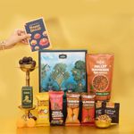 Mayur Diwali Gift Hamper-10-Item Jumbo Diwali Gift - Dry Fruit Laddoo, Millet Namkeen, Chocolates Nuts & Motichoor Laddoo Candles | Diwali Gift Hamper for Premium Gifting to Friends & Family