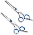 Kyraton Hair Cutting Scissors Shears 2 Pieces, Professional Hair Thinning Scissors Cutting Teeth Shears, Barber Hairdressing Texturizing Scissors, Premium Shears for Hair Cutting for Salon and Home.