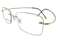 Circleperson Rimless Titanium Eyeglass frames Men Hingeless Light weight 55-18-140, Gold, Lens width 55 mm