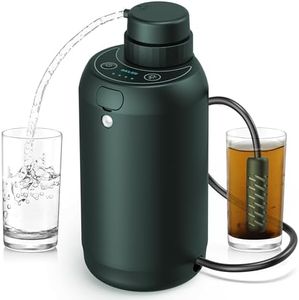 Portable Electric Water Filter System for Camping, 0.01 Micron 5-Stage Filtration with Emergency Lighting for Survival, Hurricane, Storm, Outages, Backpacking - Dark Green