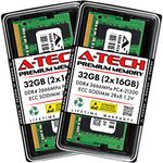 A-Tech 32GB (2x16GB) RAM Replacement for Synology D4ECSO-2666-16G, D4ES01-16G | DDR4 2666MHz PC4-21300 ECC SODIMM 2Rx8 1.2V Memory Upgrade for NAS DiskStation, RackStation, FlashStation, & NVR DVA