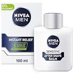 NIVEA MEN Sensitive Post Shave Balm (100ml), 0% Alcohol with Chamomile and Vitamin E, Relieves Skin from 5 Signs of Irritation, Men's Skin Care and Shaving Essentials