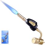 TAUSOM Propane Torch Head Brass,Mapp Gas Torch with Self Ignition Trigger,Flame Adjustable for Soldering Welding, HVAC, Brazing, or Plumbing