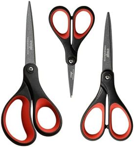 LIVINGO 3 Pack Titanium Scissors All Purpose - Non Stick Stainless Steel Sharp Scissors Set Heavy Duty for Office School Sewing Crafting Cutting Fabric Paper, Comfortable Grip, 5”, 7” & 8”