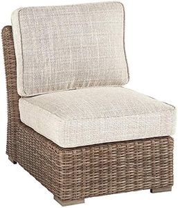 Ashley Furniture Signature Design - Beachcroft Outdoor Armless Chair with Cushion - Beige