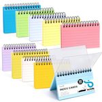 Koogel 10 Packs Index Cards, 500 Sheets Flash Cards 125x85mm｜5x3 Inches Coil Multicolour Revision Record Cards Note Taking Paper 10 Colours for School Learning Memory Memo Scratch Pad Presentation