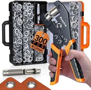 Grommets Tool Kit with 300 PCS 1/2 inch Grommets and Carrying Case,Heavy Duty Eyelet Punch Pliers Set, Precision Eyelet Tool for Canvas, Leather, Tarps, Fabric, and DIY Repairs