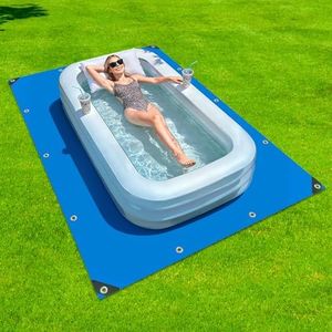 Protection Tarp for Inflatable Tanning Pool Lounger Float 102.3"x72.8" Adults Pool Floats Pad Rectangle Inflatable Pool Liner Pad for Sunbathing Water Bed Lounge Tanning Chair Thickened Mat