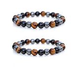 Blessaro Onyx, Tiger'S Eye, Hematite Bracelets for Unisex Adult (Brown, Black)