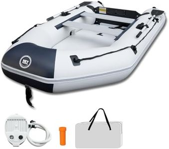 10ft Inflatable Dinghy Boat for Adult with Drop-Stitch Floor 3-4 Person Inflatable Raft with Oars & Carry Bag Heavy-Duty Motor Mount Ready for Fishing Diving Tender or Recreation USCG Approved