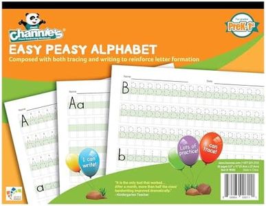 Channie's W302 Easy Peasy Alphabet Handwriting WORKBOOK Combine Both TRACING & Writing. Lots PRACTICES! Most Visual & Simple WORKBOOK ON The Market