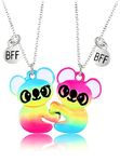 Bff Necklace for 2 Friendship Necklace Best Friend Necklace Cute Koala Heart Pendant Matching Necklace for Best Friends Sister Birthday Gifts