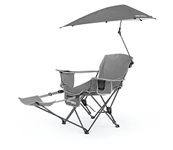 Sport-Brella Beach Chair with UPF 50+ Adjustable Umbrella,Grey