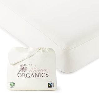 Organic Cotton, 100% Waterproof Crib Mattress Protector Pad – Soft, Hypoallergenic, Breathable Crib Cover – GOTS & Fair-Trade Certified – 17 in. Deep, Crib Size Mattress Cover by Whisper Organics