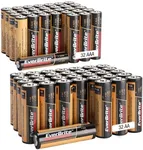 EverBrite 64pcs High Performance Alkaline Battery, 32-Pack AAA Alkaline Battery and 32-Pack AA Alkaline Battery, Triple A Batteries and Double A Batteries Household and Office Devices