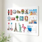 LYZZXI Magnetic Board for Wall 15.7" x 23.6": Large White Display Board for Travel Magnet Collection & Souvenir Decoration | Heavy Duty Metal Panel for Playroom & Kitchen Organization