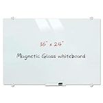 Magnetic Glass Whiteboard, Wall Mou