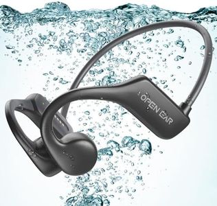 BEARTAIN Cuffie Conduzione Ossea, Cuffie da Nuoto IP68 Cuffie Auricolari Aperte Impermeabili, Cuffie Sportive Bluetooth Wireless, Memoria 32G Lettore MP3 Per Nuoto, Corsa, Ciclismo, Subacquee
