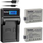 Kastar Battery (X2) & LCD Slim USB Charger for LP-E5 LPE5 and EOS Rebel XS, Rebel T1i, Rebel XSi, 1000D, 500D, 450D, Kiss X3, Kiss X2, Kiss F Digital Camera, BG-E5 Grip