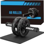 Ab Roller Wheel, Arespark Home Gym Equipment for Core Workout, No Noise Ab Roller Exercise Equipment with Knee Mat and Foam Handle for Abdominal Fitness Trainer, Abs Workout Equipment for Home Gym