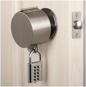 TEMEILI Round Door Handle Lock Cover, Stainless Steel Door Knob Lock (with Code Padlock) Blocks Keyhole Entry and Disables The Handle, Doubles as Faucet Lock, Hose Lock,Reusable