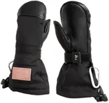 CHOPPER MILL Kids Mountain Mittens for Skiing, Snowboarding, Sledding, Insulated with Extra Long Cuff to Keep Hands Warm in Winter, Midnight, Size 2